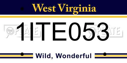1ITE053 West Virginia License Plate