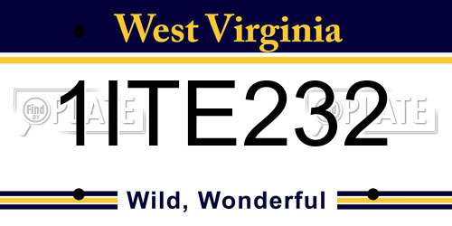 1ITE232 West Virginia License Plate