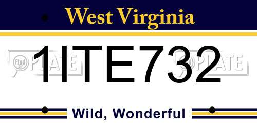 1ITE732 West Virginia License Plate
