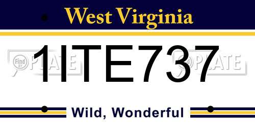 1ITE737 West Virginia License Plate