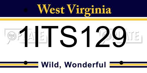 1ITS129 West Virginia License Plate