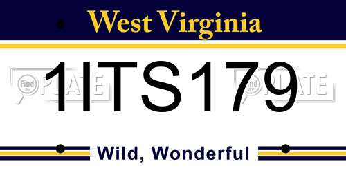 1ITS179 West Virginia License Plate