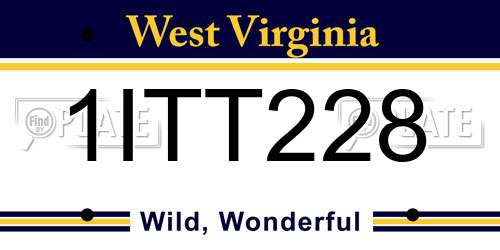 1ITT228 West Virginia License Plate