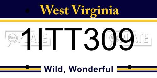 1ITT309 West Virginia License Plate