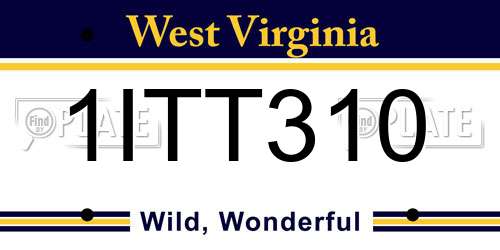 1ITT310 West Virginia License Plate