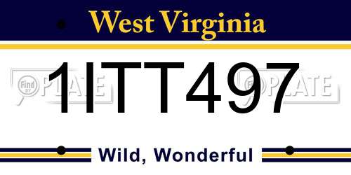 1ITT497 West Virginia License Plate