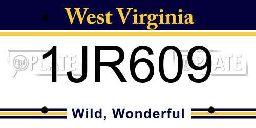 1JR609 West Virginia License Plate