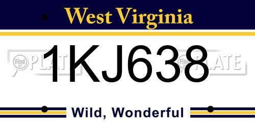 1KJ638 West Virginia License Plate