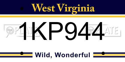 1KP944 West Virginia License Plate