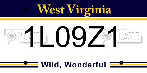 1L09Z1 West Virginia License Plate