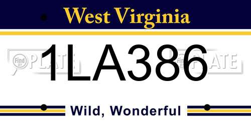 1LA386 West Virginia License Plate
