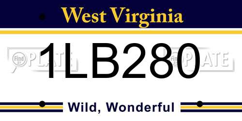 1LB280 West Virginia License Plate