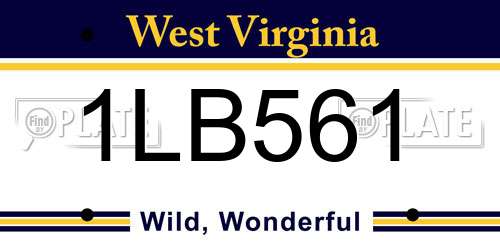 1LB561 West Virginia License Plate