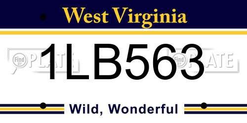1LB563 West Virginia License Plate