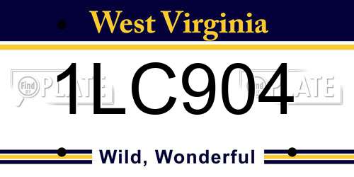 1LC904 West Virginia License Plate