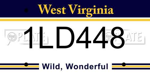 1LD448 West Virginia License Plate