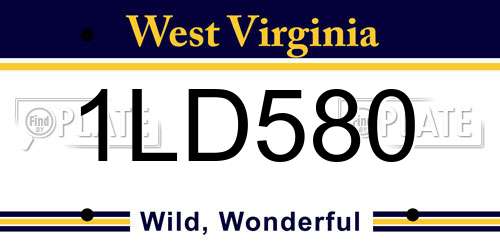 1LD580 West Virginia License Plate