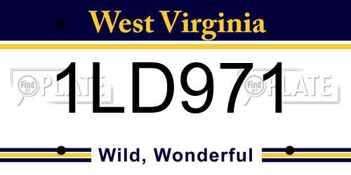 1LD971 West Virginia License Plate