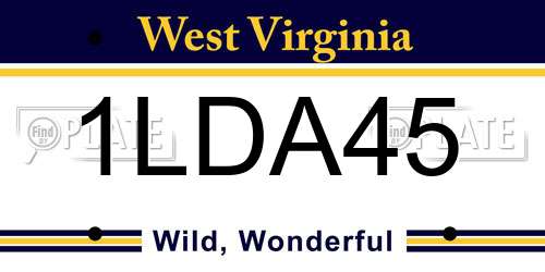 1LDA45 West Virginia License Plate