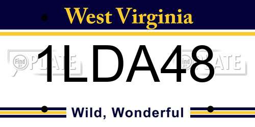 1LDA48 West Virginia License Plate
