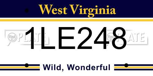 1LE248 West Virginia License Plate