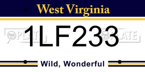 1LF233 West Virginia License Plate