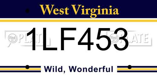 1LF453 West Virginia License Plate