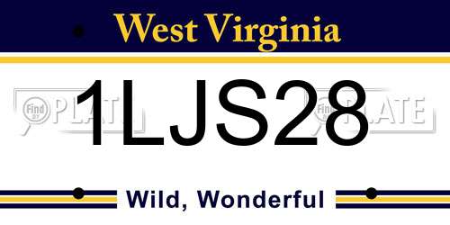 1LJS28 West Virginia License Plate