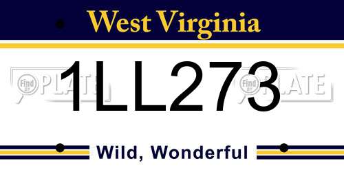 1LL273 West Virginia License Plate
