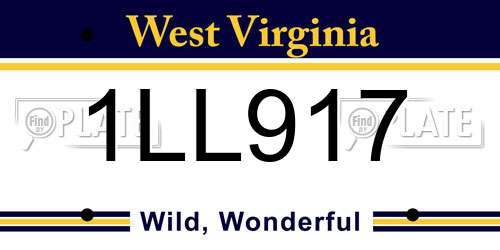 1LL917 West Virginia License Plate
