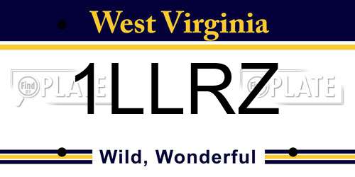 1LLRZ West Virginia License Plate