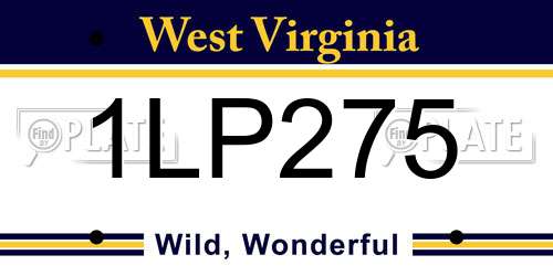 1LP275 West Virginia License Plate