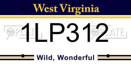 1LP312 West Virginia License Plate