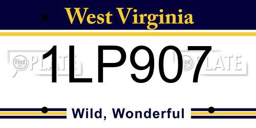 1LP907 West Virginia License Plate