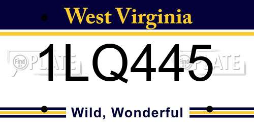 1LQ445 West Virginia License Plate
