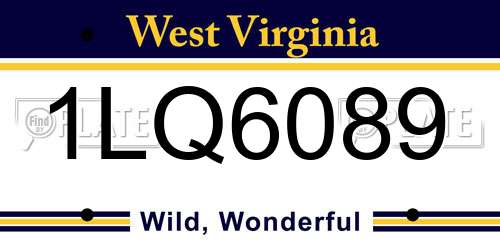 1LQ6089 West Virginia License Plate