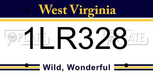 1LR328 West Virginia License Plate