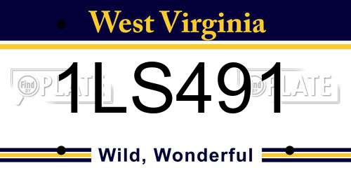 1LS491 West Virginia License Plate