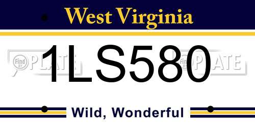 1LS580 West Virginia License Plate