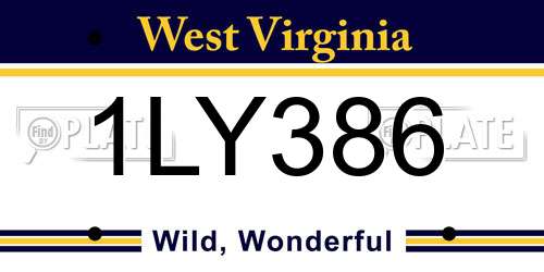 1LY386 West Virginia License Plate