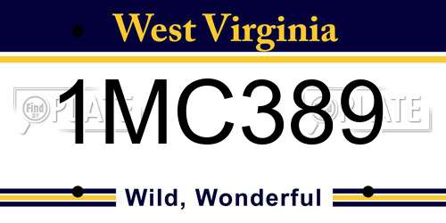 1MC389 West Virginia License Plate