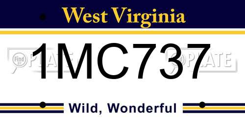 1MC737 West Virginia License Plate