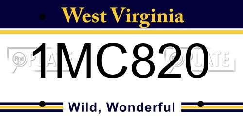1MC820 West Virginia License Plate
