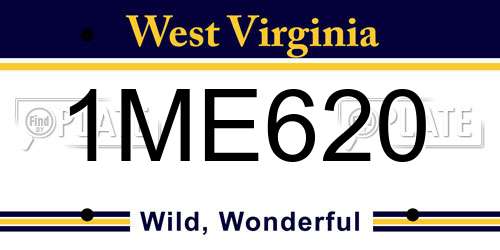 1ME620 West Virginia License Plate