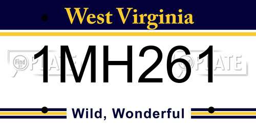 1MH261 West Virginia License Plate