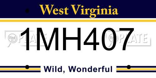 1MH407 West Virginia License Plate