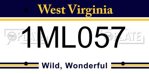 1ML057 West Virginia License Plate