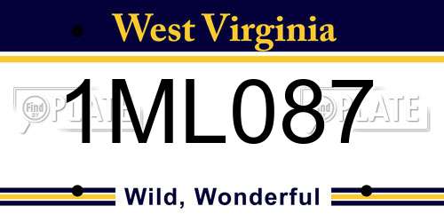 1ML087 West Virginia License Plate