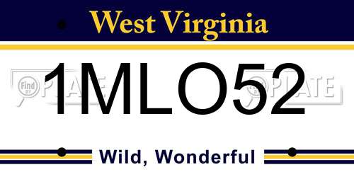 1MLO52 West Virginia License Plate