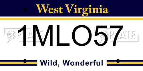 1MLO57 West Virginia License Plate